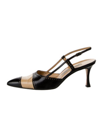 Manolo Blahnik Slingback Pumps Leather Slingback Pumps