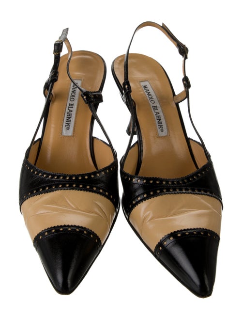 Manolo Blahnik Slingback Pumps Leather Slingback Pumps