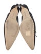 Manolo Blahnik Faux Pearl Accents Satin Mules
