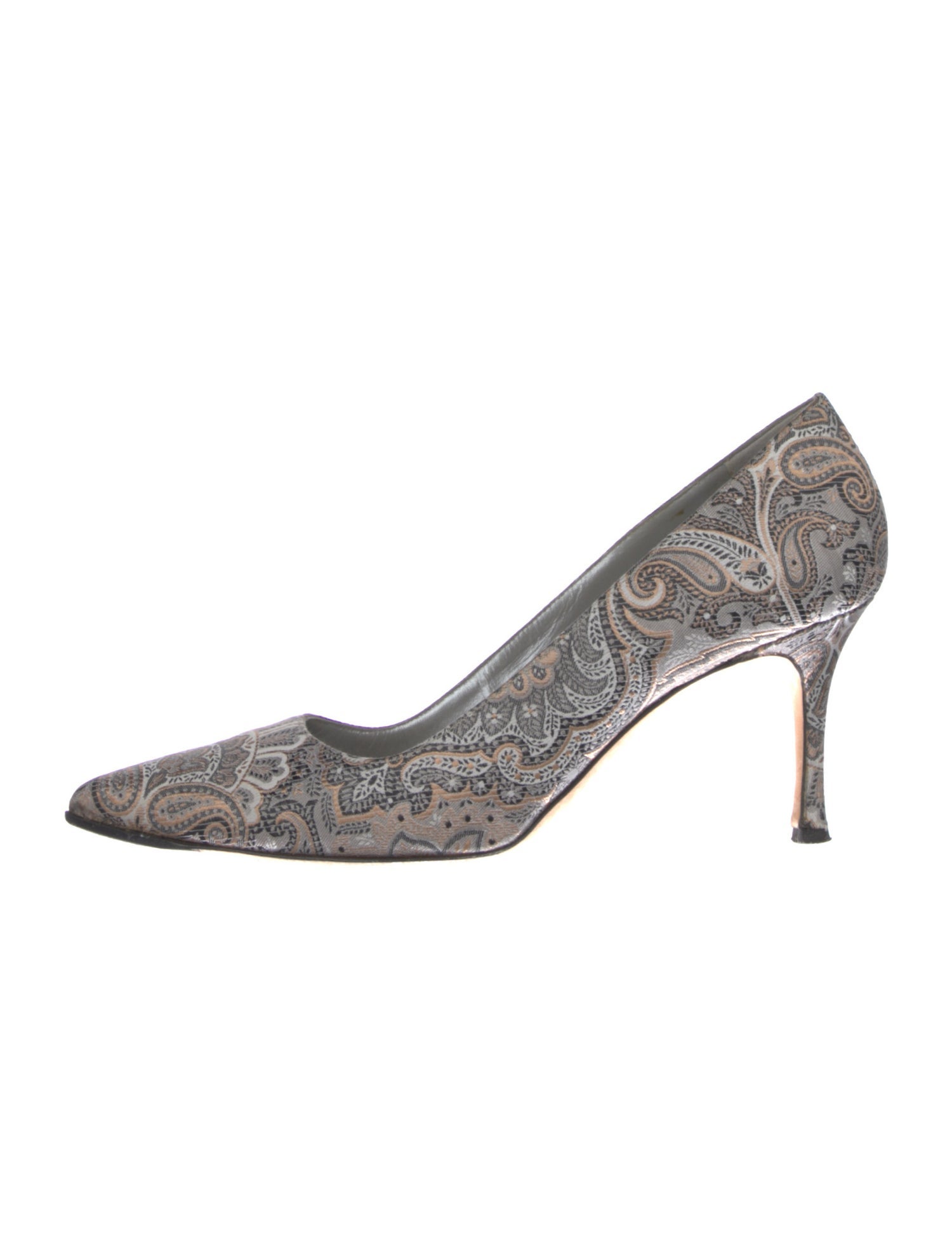 Manolo Blahnik Paisley Print Pumps