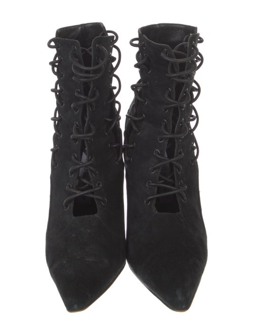 Manolo Blahnik Suede Lace-Up Boots