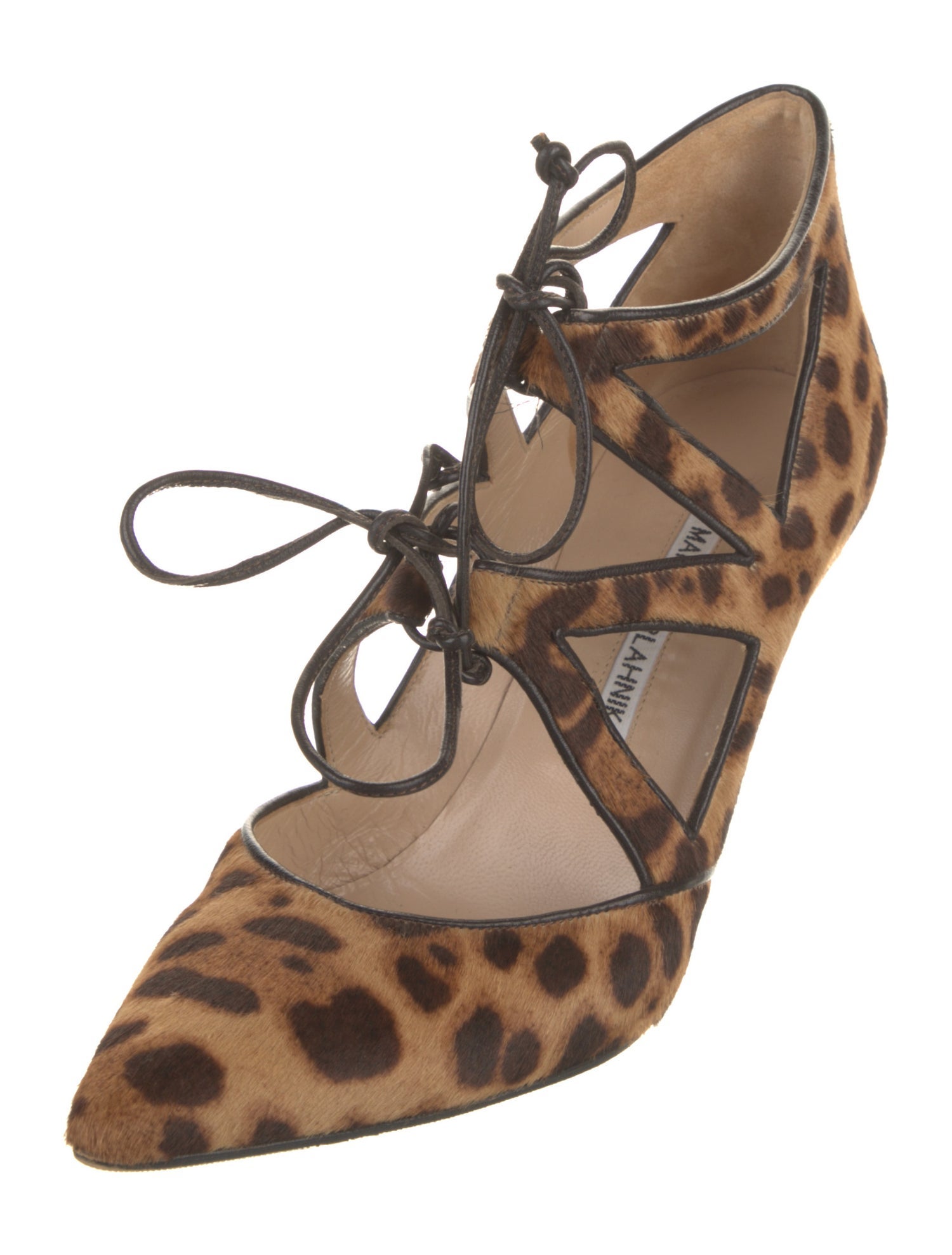 Manolo Blahnik Ponyhair Animal Print Pumps