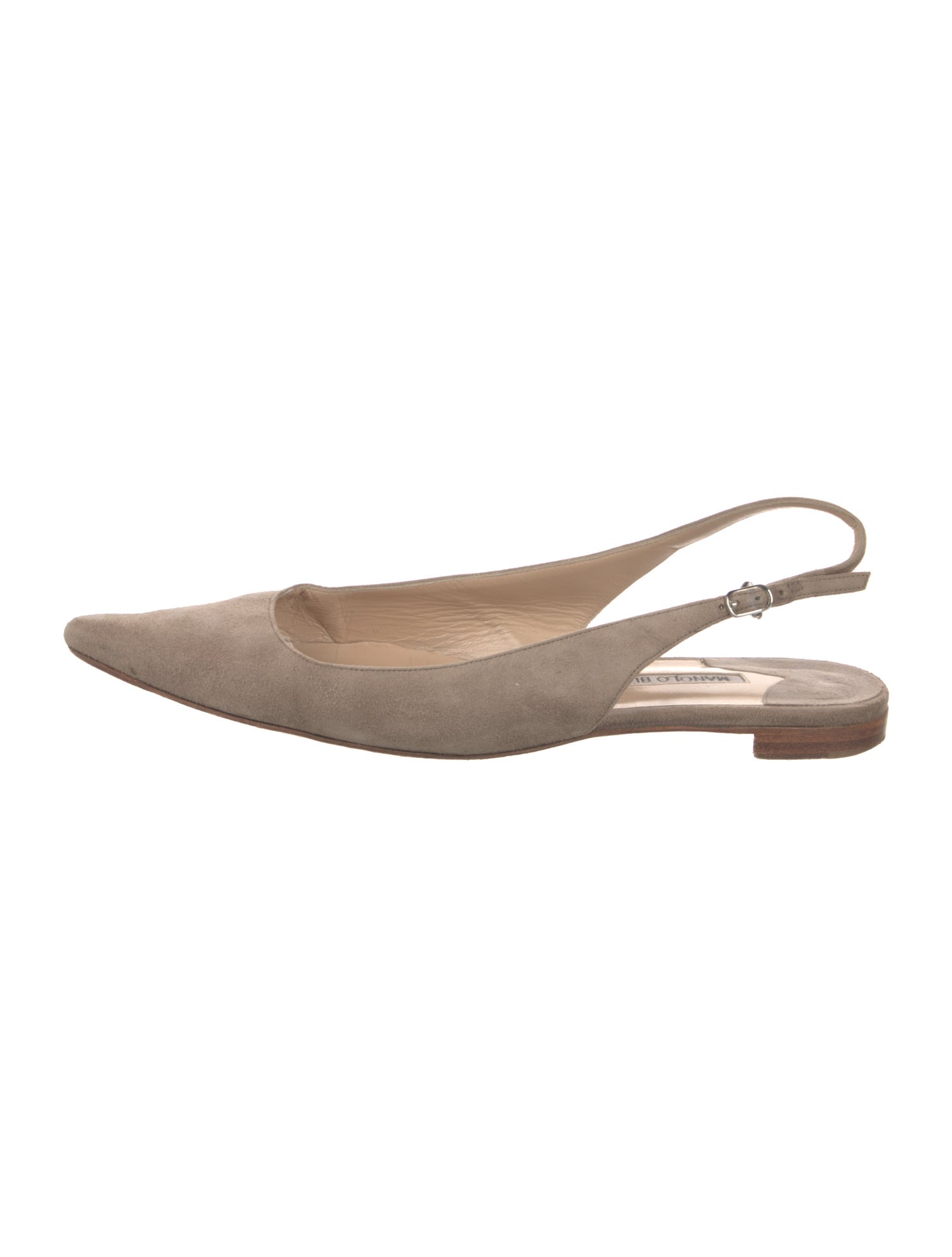 Manolo Blahnik Leather Slingback Flats