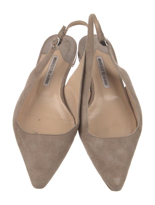 Manolo Blahnik Leather Slingback Flats