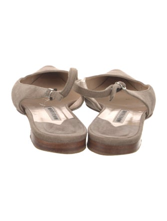 Manolo Blahnik Leather Slingback Flats