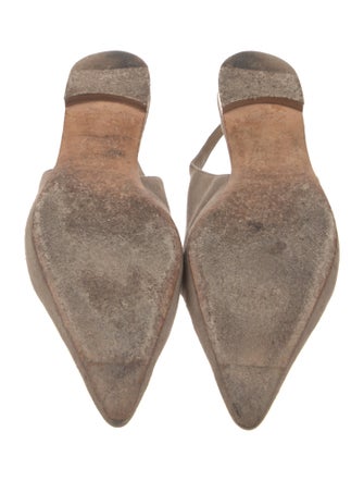 Manolo Blahnik Leather Slingback Flats