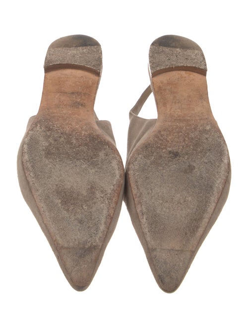 Manolo Blahnik Leather Slingback Flats