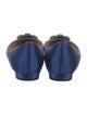 Manolo Blahnik Satin Crystal Embellishments Flats