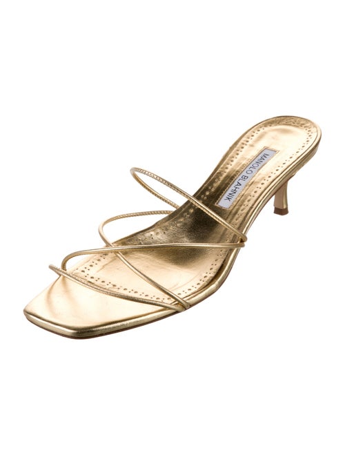 Manolo Blahnik Ninfemu Leather Slides