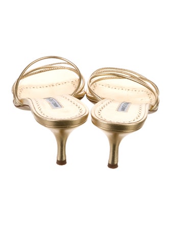 Manolo Blahnik Ninfemu Leather Slides