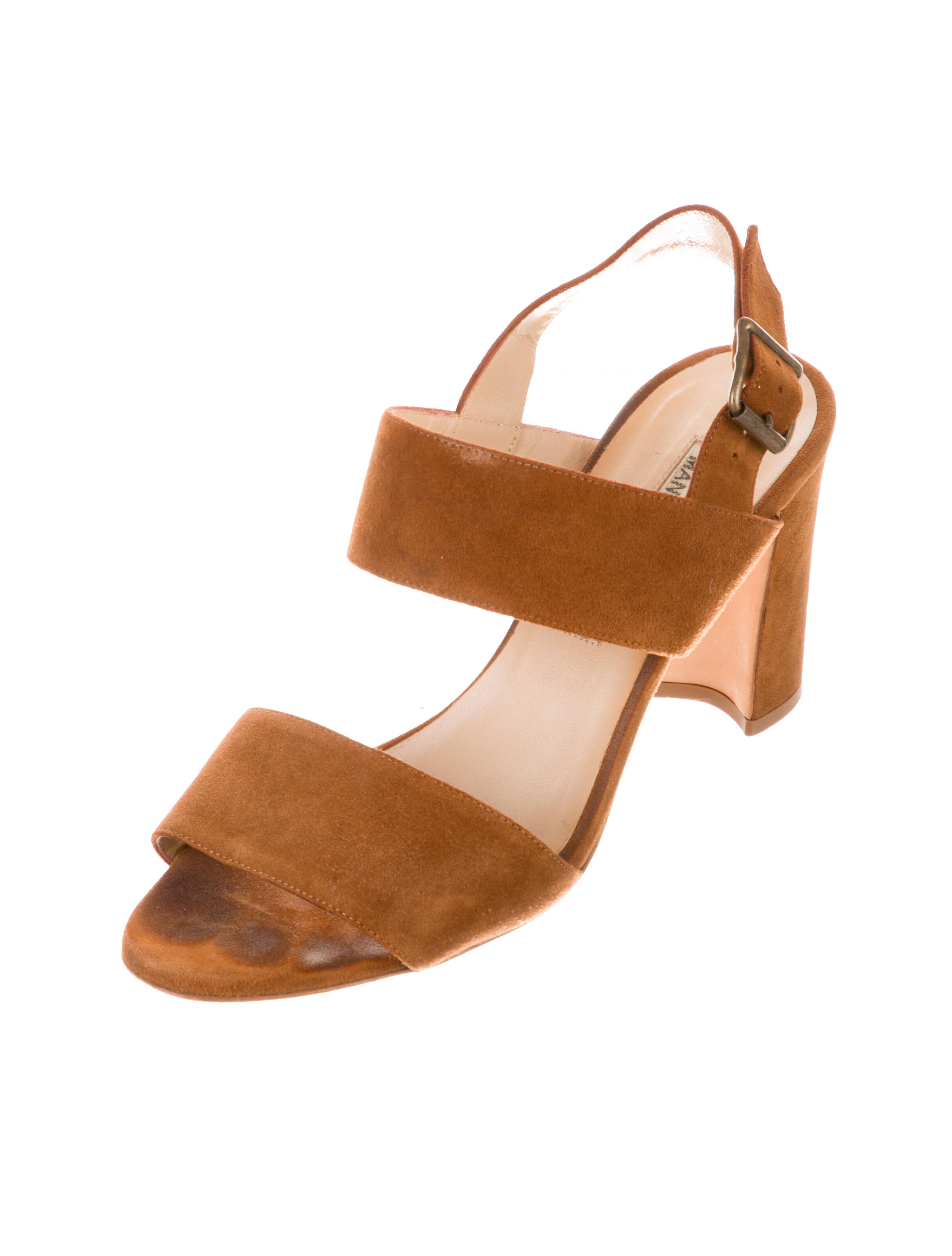 Manolo Blahnik Khan Suede Slingback Sandals