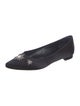 Manolo Blahnik Satin Crystal Embellishments Flats