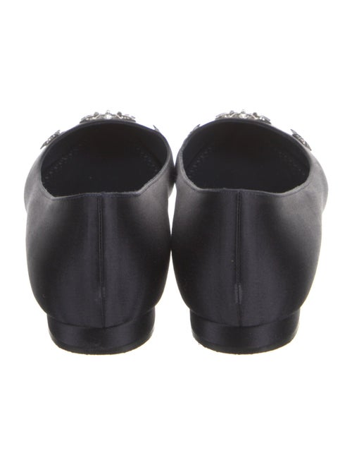 Manolo Blahnik Satin Crystal Embellishments Flats