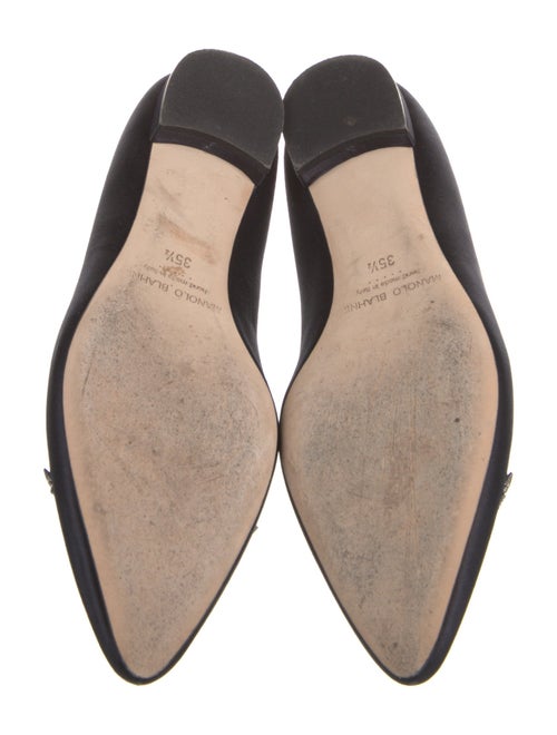Manolo Blahnik Satin Crystal Embellishments Flats