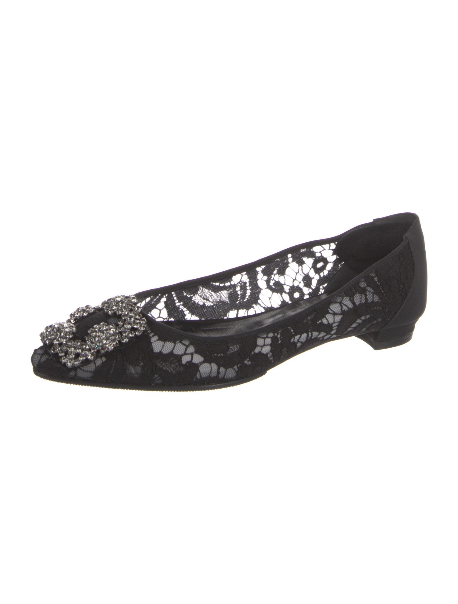 Manolo Blahnik Hangisi Lace Ballet Flats