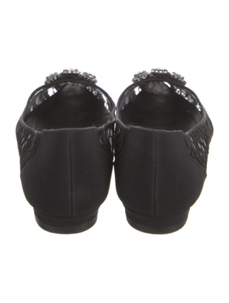 Manolo Blahnik Hangisi Lace Ballet Flats