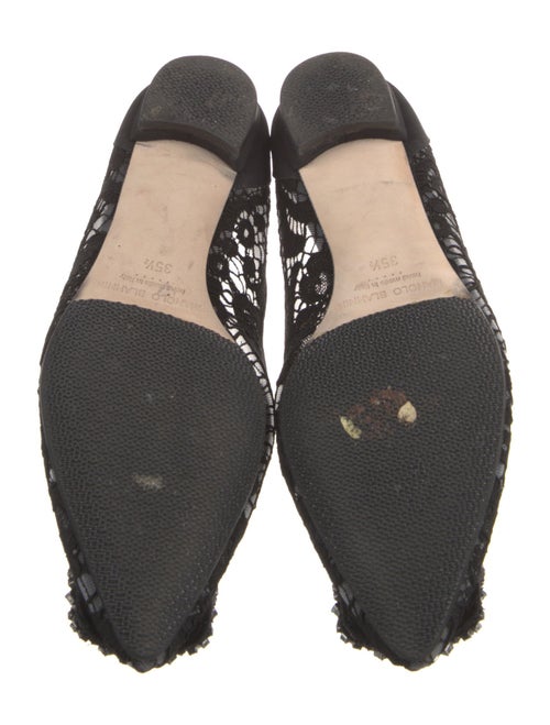Manolo Blahnik Hangisi Lace Ballet Flats