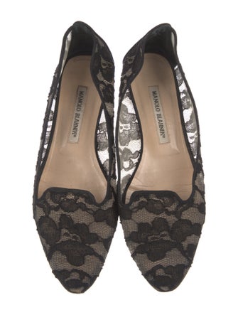 Manolo Blahnik Lace Lace Pattern Flats