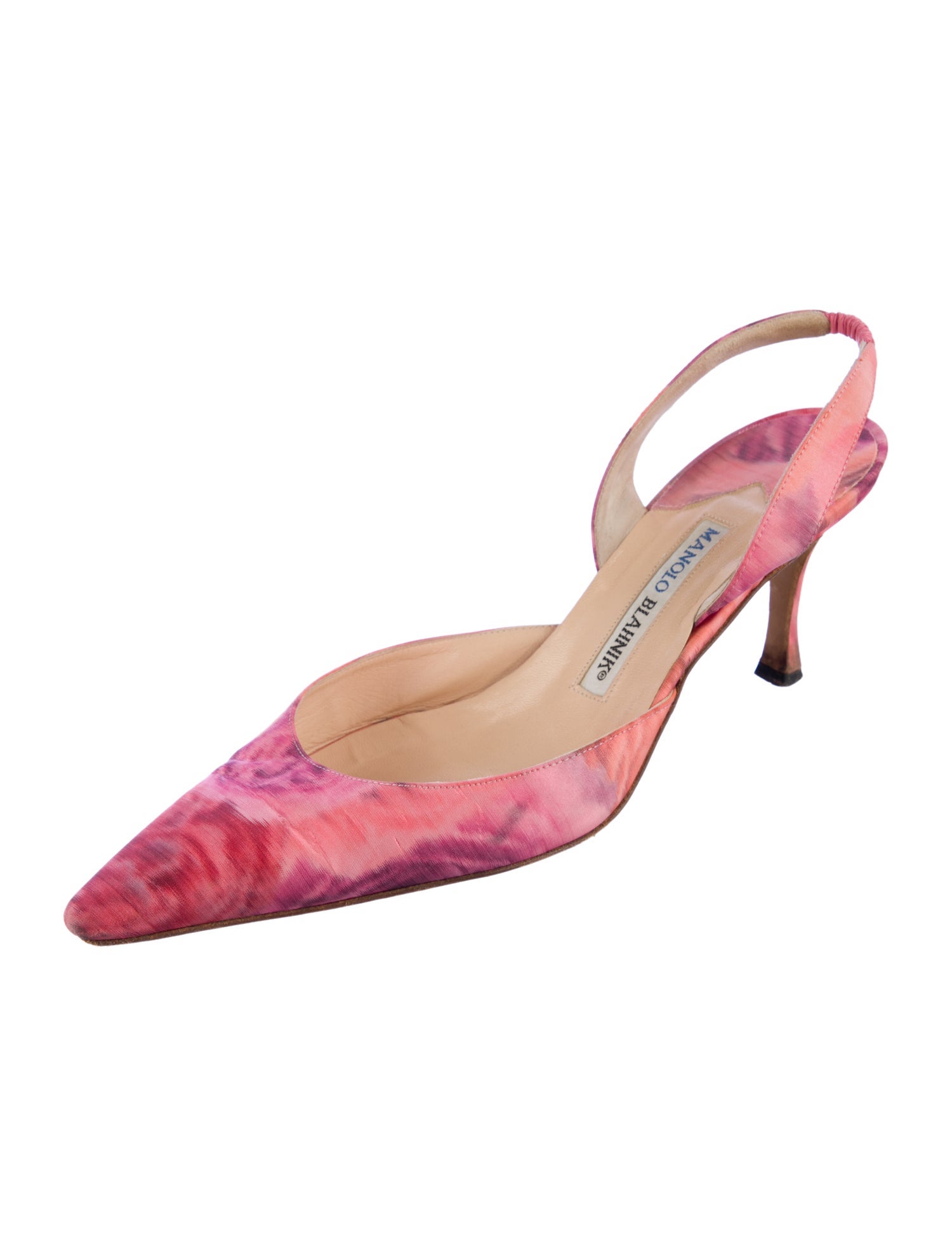 Manolo Blahnik Floral Print Slingback Pumps