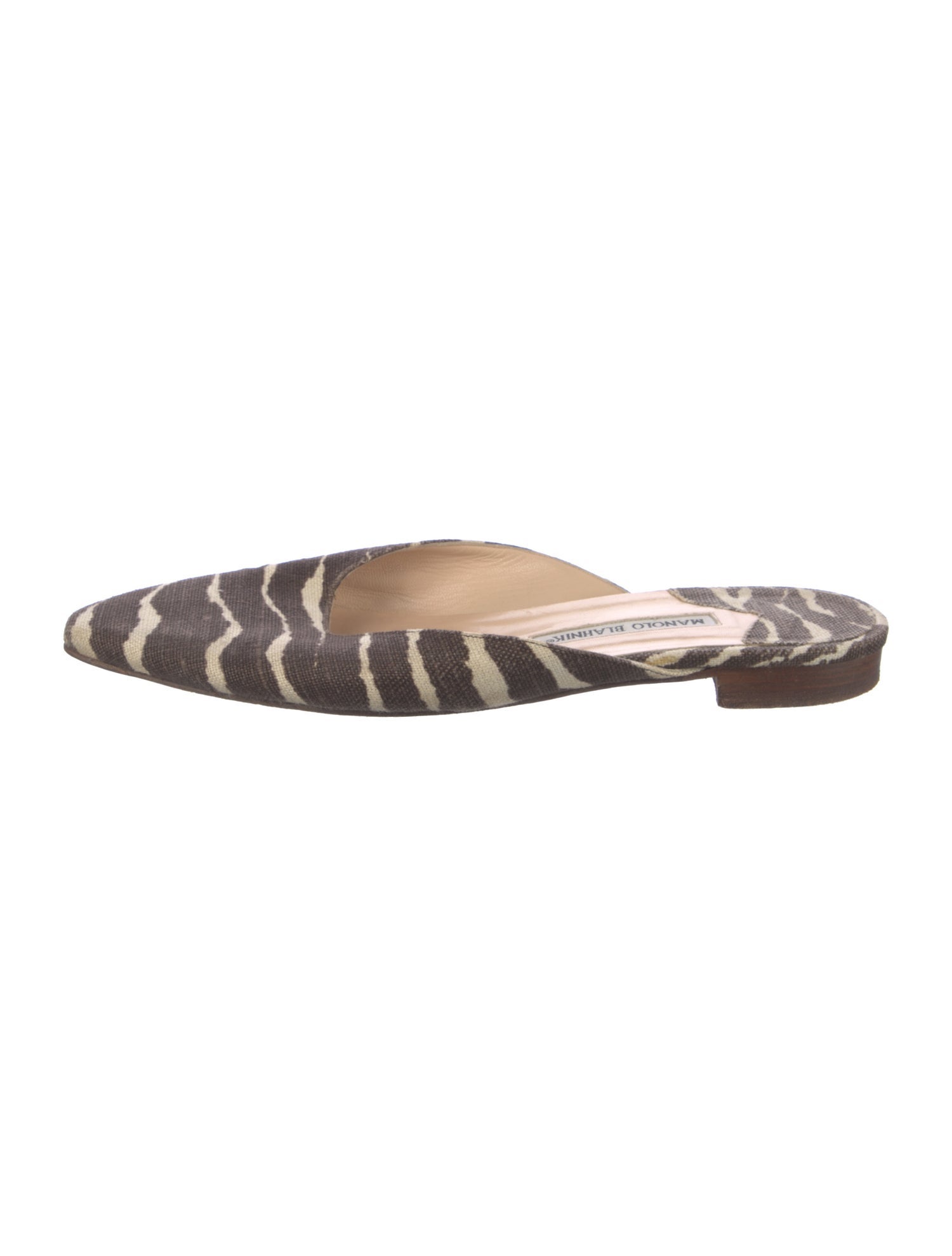 Manolo Blahnik Canvas Printed Mules