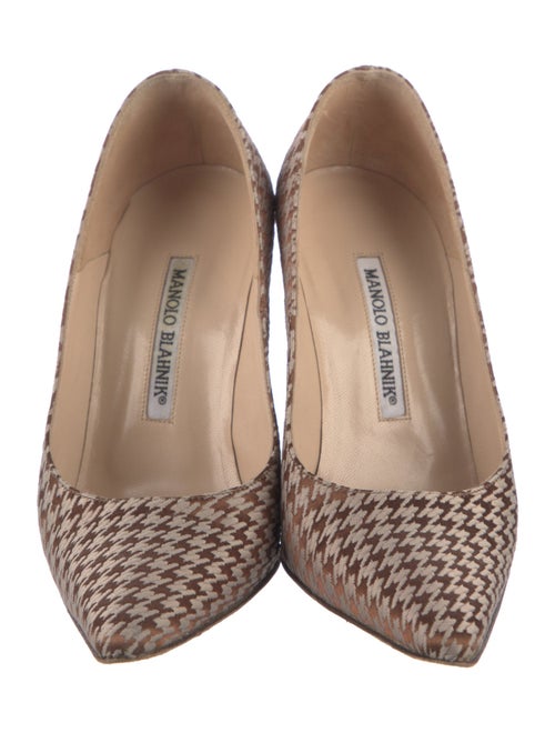 Manolo Blahnik BB 90 Houndstooth Print Pumps