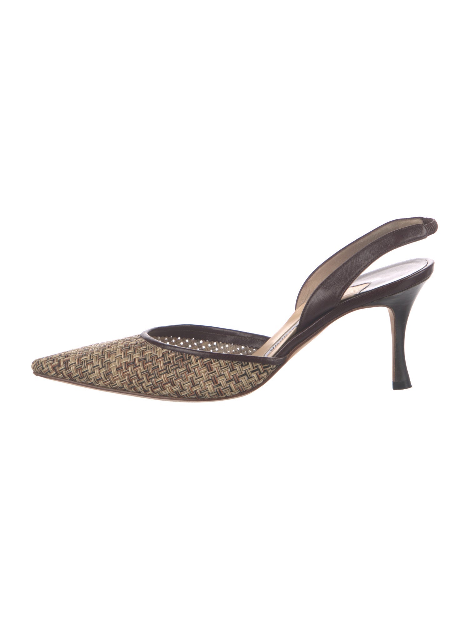 Manolo Blahnik Carolyne Leather Slingback Pumps