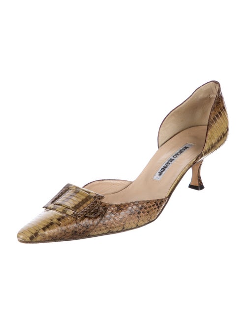 Manolo Blahnik Python Animal Print D'Orsay Pumps