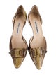 Manolo Blahnik Python Animal Print D'Orsay Pumps