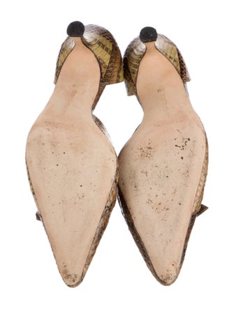 Manolo Blahnik Python Animal Print D'Orsay Pumps