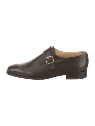 Manolo Blahnik Leather Monk Straps