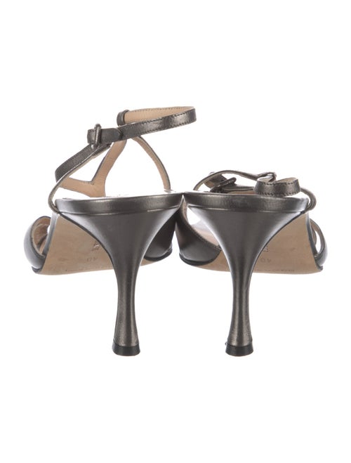 Manolo Blahnik Leather T-Strap Sandals