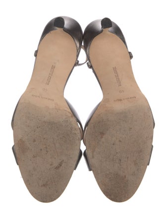 Manolo Blahnik Leather T-Strap Sandals