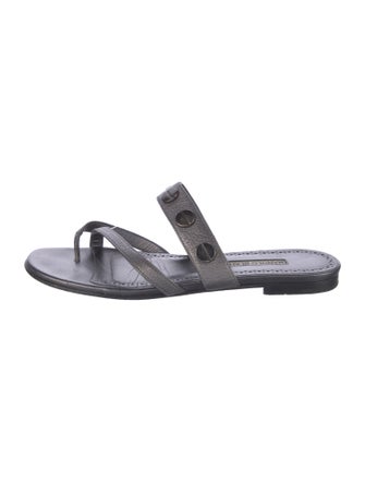 Manolo Blahnik Susa Leather Slides