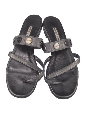 Manolo Blahnik Susa Leather Slides