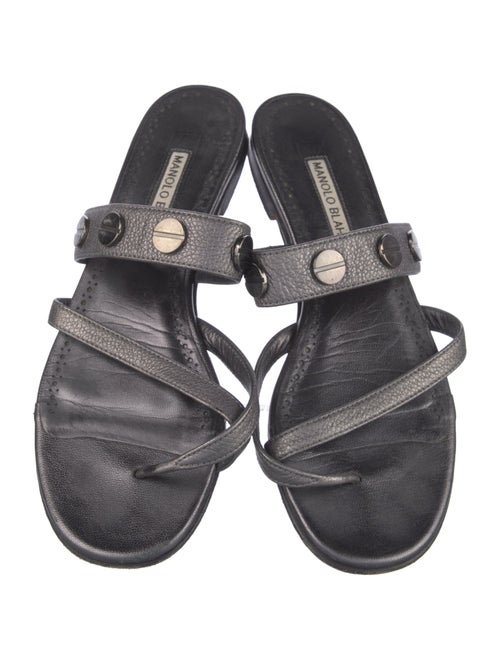 Manolo Blahnik Susa Leather Slides