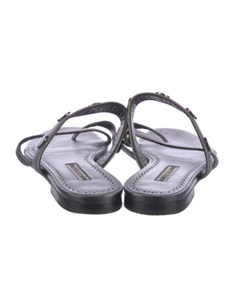 Manolo Blahnik Susa Leather Slides