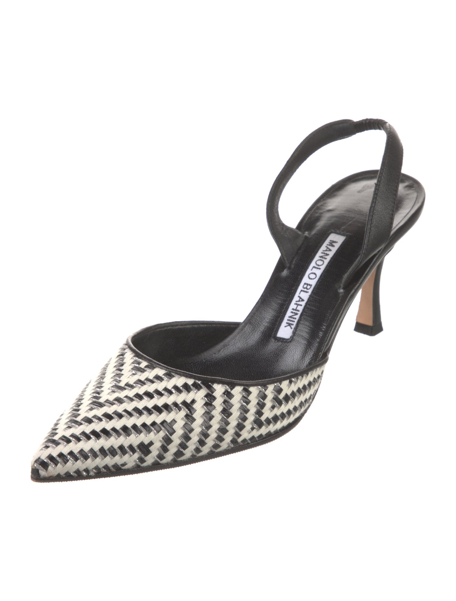 Manolo Blahnik Carolyne Leather Slingback Pumps