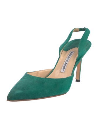 Manolo Blahnik Suede Slingback Pumps