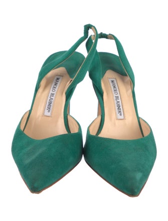 Manolo Blahnik Suede Slingback Pumps