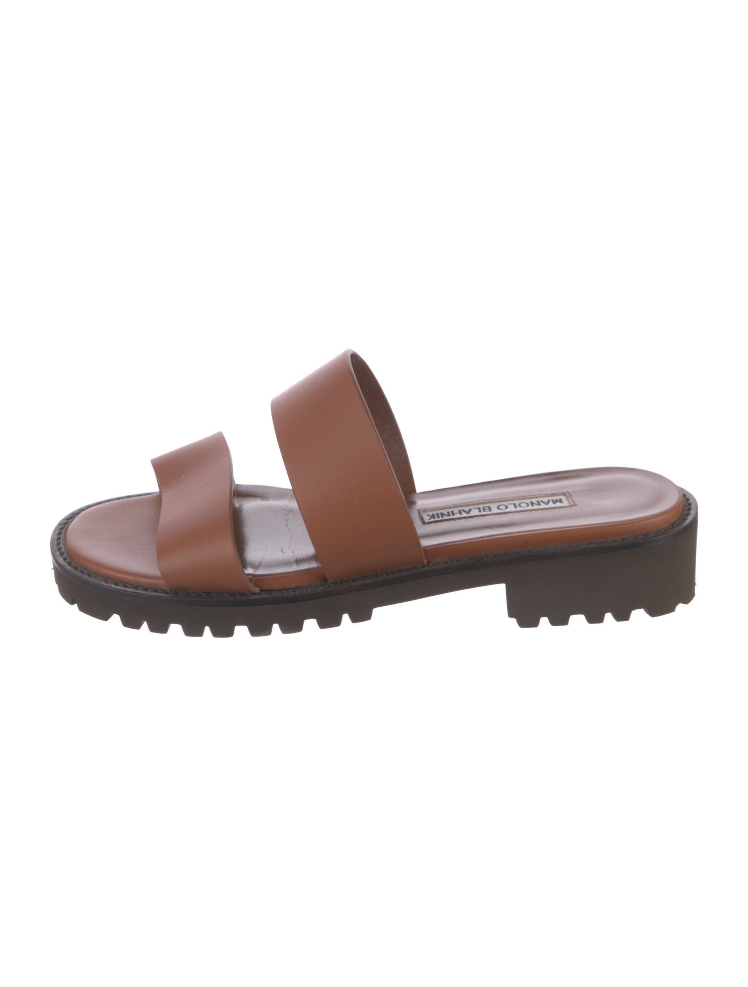 Manolo Blahnik Leather Slides