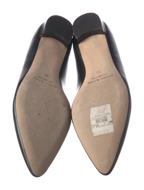 Manolo Blahnik Leather Crystal Embellishments Ballet Flats