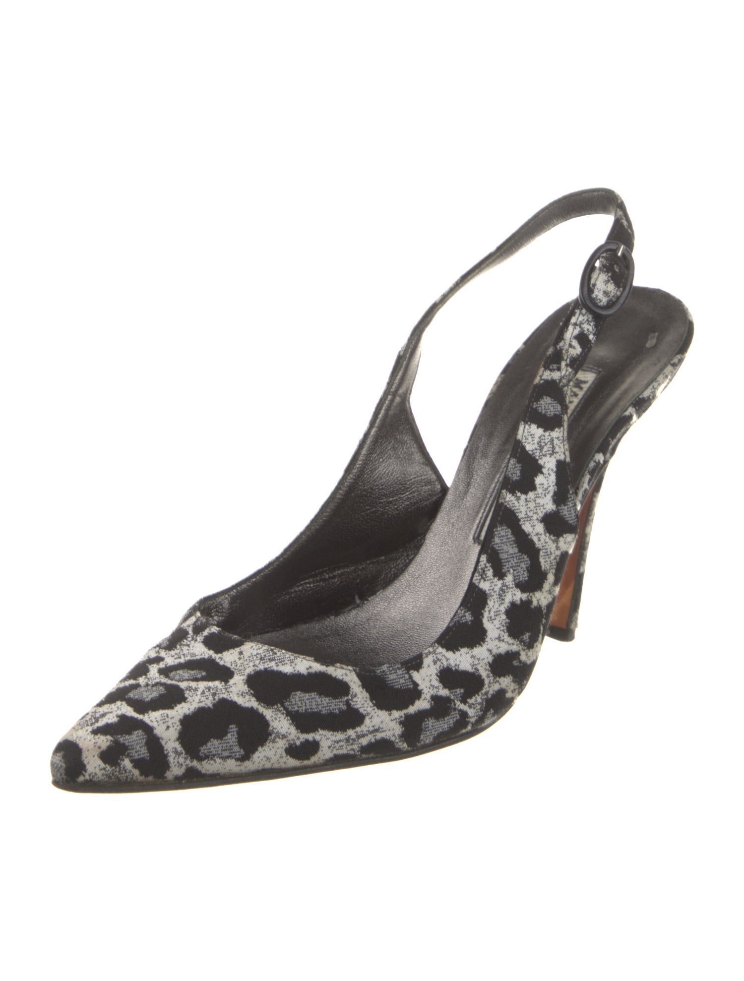 Manolo Blahnik Canvas Animal Print Slingback Pumps