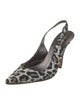 Manolo Blahnik Canvas Animal Print Slingback Pumps