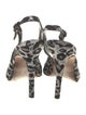 Manolo Blahnik Canvas Animal Print Slingback Pumps