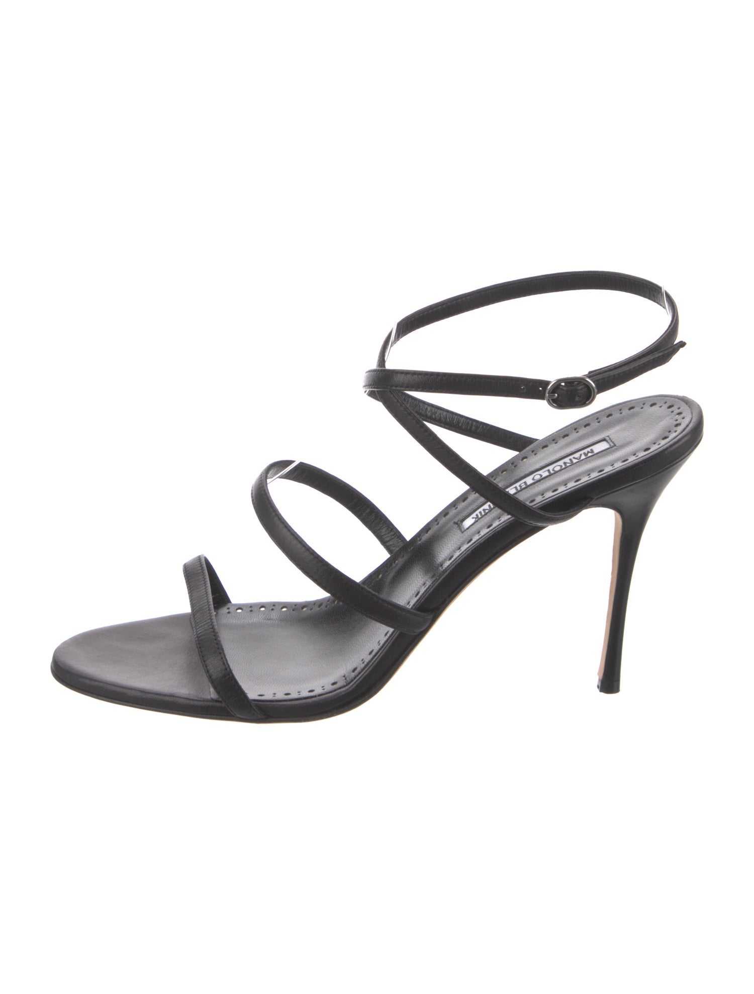 Manolo Blahnik Bacca Leather Slingback Sandals