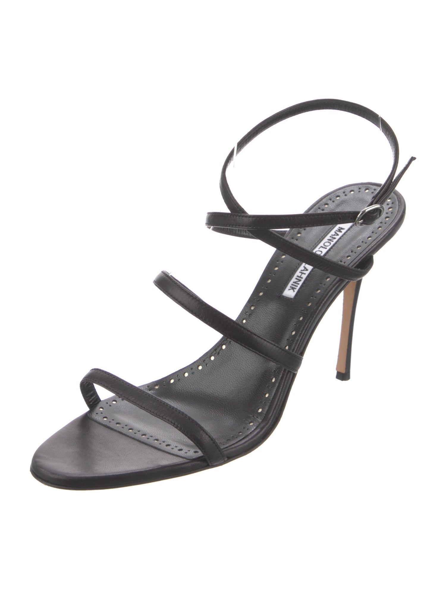 Manolo Blahnik Bacca Leather Slingback Sandals