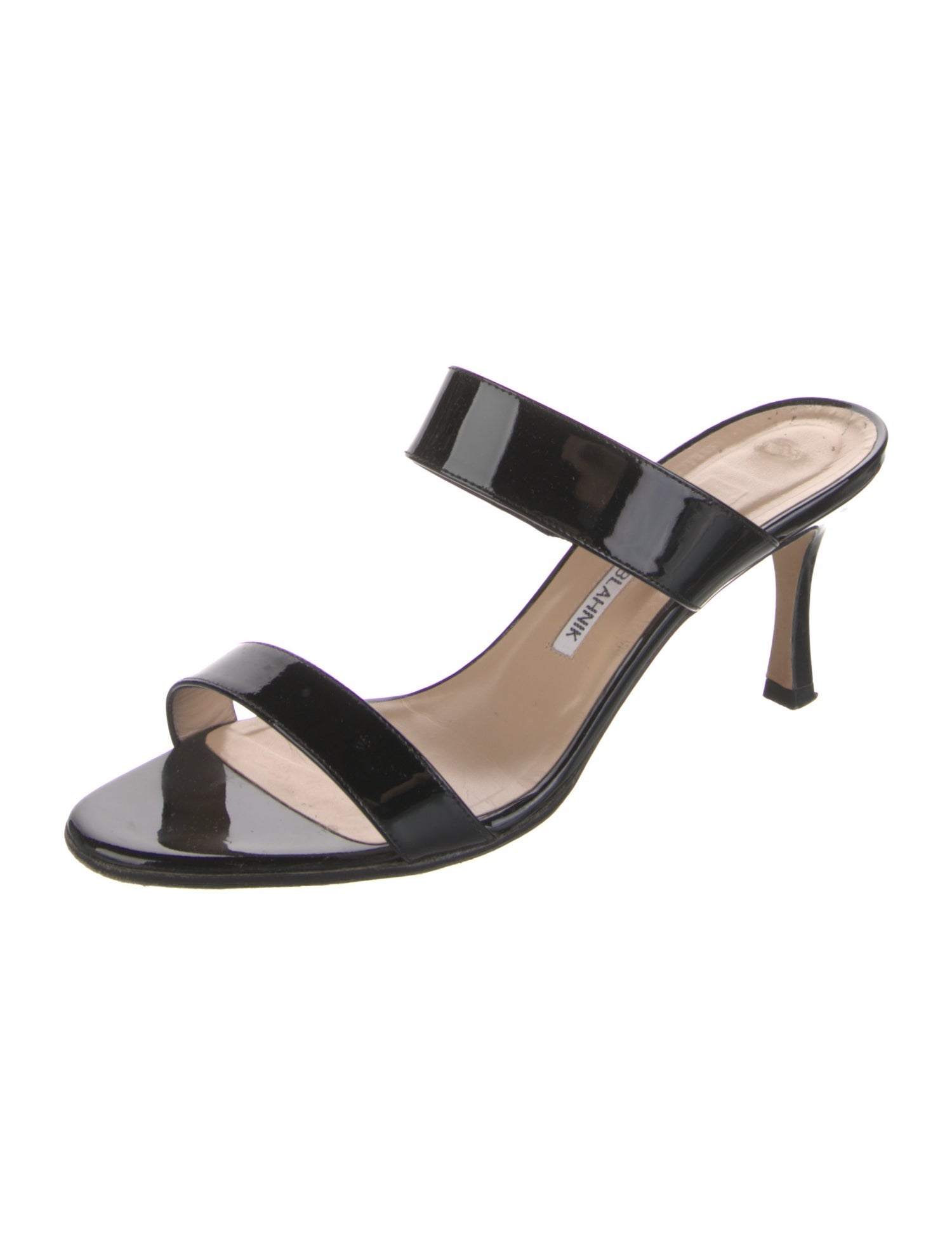 Manolo Blahnik Patent Leather Slides