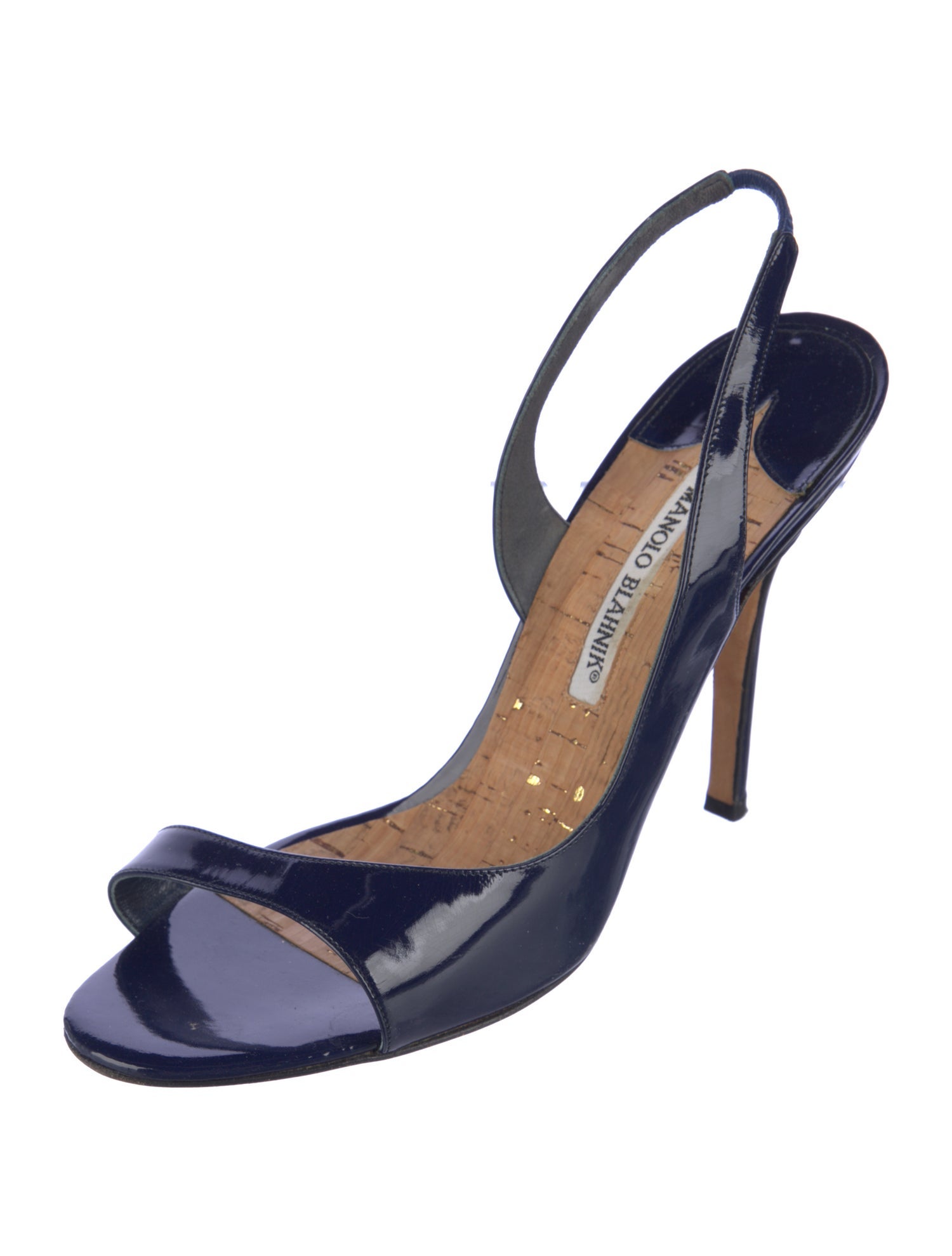 Manolo Blahnik Patent Leather Slingback Pumps