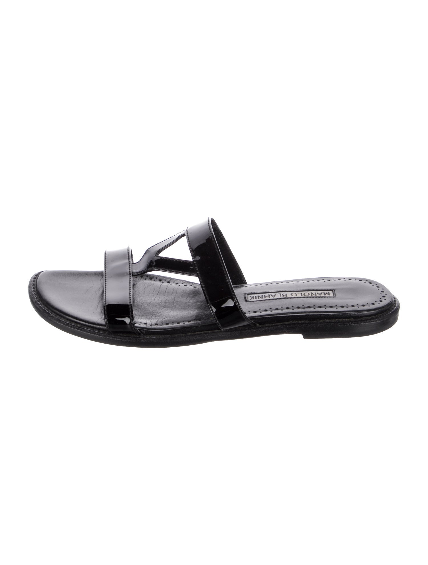 Manolo Blahnik Patent Leather Slides