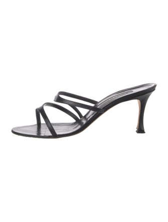 Manolo Blahnik Leather Slides